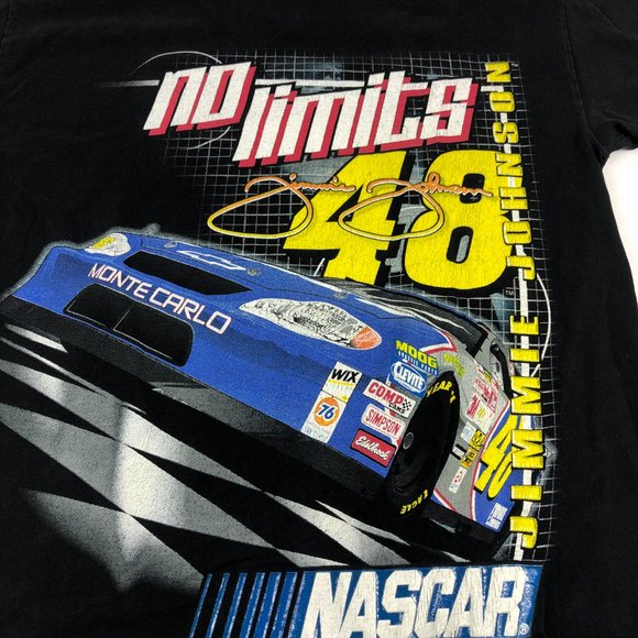 Jimmie Johnson NASCAR Shirt Men's Medium Black Colorful No Limits Racing Tee #48 - Picture 2 of 15
